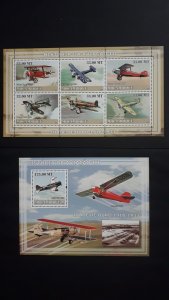 Airplanes - History of Aviation 3 - Mozambique 2009 - Complete SS + Bl ** MNH