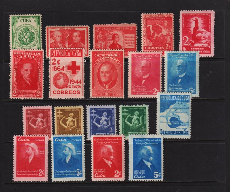 Cuba - Mint stamps from 1945-51, cat. $ 41.15