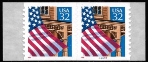 Scott 2915C  32¢ Flag Over Porch Plate # Pair, 11x12 VP,  MNH