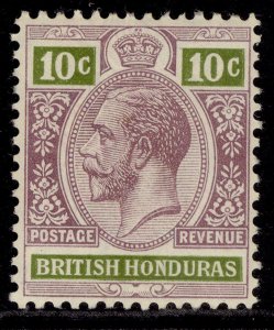 BRITISH HONDURAS GV SG105, 10c dull purple & yellow-green, LH MINT.