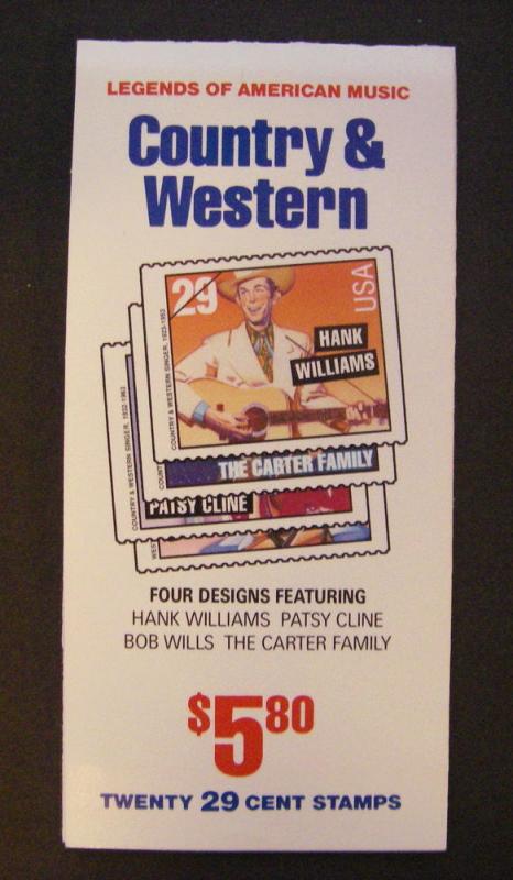 BK210, Scott 2778a, 29c Country & Western, #A111111, MNH Booklet Beauty