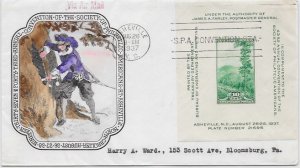 797 FDC, Hand Colored Historic Art Cache, Via Air Mail, Free Insured Shipping;