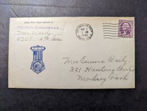 1933 USA Cover Los Angeles to Monterey Park CA Ladies of the GAR