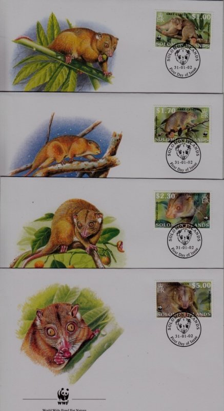 Solomon isl. 927-30 FDC WWF-02/Animals