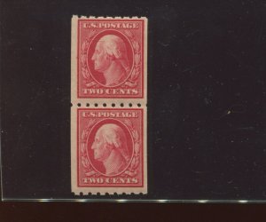 Scott 391 Washington Mint Coil Pair  of 2 Stamps NH (Stock 391-A12)