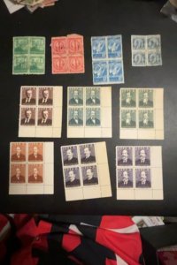 Cuba lot of blocks of 4 and 6 mint and used
