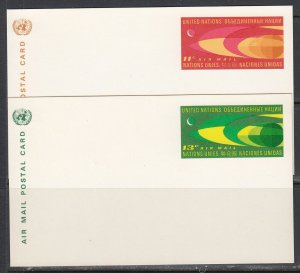 United Nations Scott UXC5 & 6 Postal Card -- 1966 & 1968 Issues