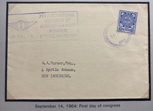 1964 Dublin Ireland Airmail First Day Cover FDC Aviation & Space Congress