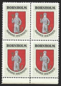 Denmark 1940-42 BORNHOLM Cinderella BLOCK from Jensen's Arms Series VF-NH-