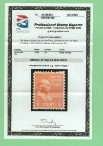 $US Sc#803 PSE Graded Cert. M/NH/XF-Sup 95, SMQ $22