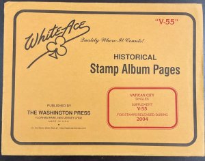 White Ace Historical Stamp Pages Vatican City Singles Supplement V-55 2004 NEW