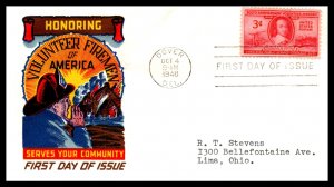 US 971 Firemen Cachet Craft Boll Typed FDC