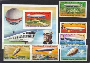 Mauritania 345-48,C167-69 MNH imperf. Zeppelins