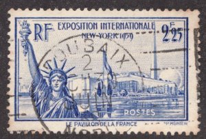 1939 France Sc #372 Expo New York Statue of Liberty - Used Cv$6.50