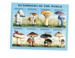 Tanzania 1996 - Mushrooms Of the World - Sheet of 8 Stamps - MNH