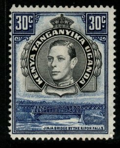 KENYA, UGANDA & TANGANYIKA SG141a 1941 30c BLACK & DULL VIOLET BLUE p14 MTD MINT