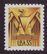 US 2001 ,Art Deco Eagle 55c , MNH # 3471