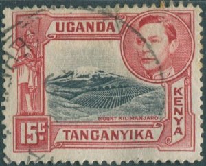 Kenya Uganda and Tanganyika 1938 SG137a 15c black and rose-red KGVI killimanjaro