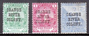 Orange River Colony - Scott #54-56 - MH - HH, some toning - SCV $5.55