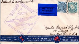 Ireland 1939 FFC - Airmail - Baile Atha Cliath To Shediac Canada - F72087