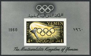 Yemen 1960 SGMS130a Olympic Games miniature sheet VFM