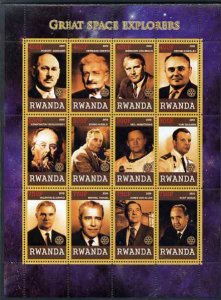 RWANDA - 2009 - Great Space Explorers - Perf 12v Sheet - MNH - Private Issue