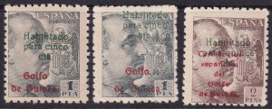 Spanish Guinea 1949 Sc 302-3 set MNH** both overprint spacings