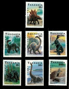 Tanzania 1991 - Pre-historic Animals, Dinosaurs - Set of 7v - Scott 759-65 - MNH 