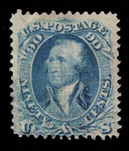 MOMEN: US STAMPS # 101 USED GRILLED $2,700 LOT #18905-47