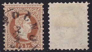 Austria - 1877 - Scott #38 - used - OPOCNO pmk Czech Republic