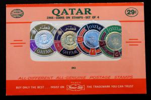 Qatar 1966 Coins on Stamps Mint in Original HARRIS Honor Built Sales Package 