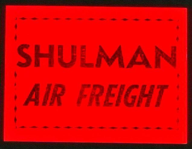 PHILIPPINES SHULMAN AIR FREIGHT INTERNATIONAL FLUORESCENT RED LABEL CAT #USS-15