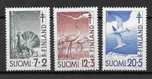 1951 Finland B107-9 complete Fauna set of 3 MLH