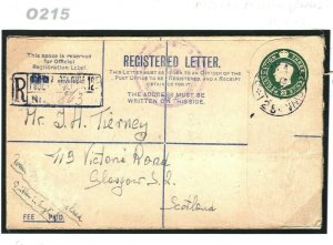 GB WW2 Cover Military POLISH FORCES *FPO 125*Italy Registered Glasgow 1945 O215 