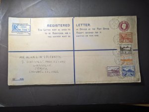 1944 Registered Letter England British Channel Islands Cover Jersey CI Local Use