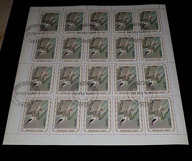 HAITI, 1975, 1 GOURDES, AUDUBON BIRDS, TERN, SHEET/20, CTO, NICE! LQQK