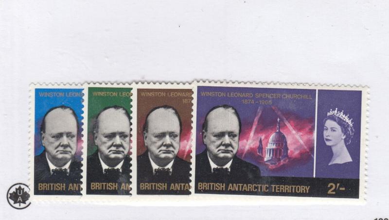 BRITISH ANTARCTIC TERRITORY # 16-19 VF-MNH WINSTON CHURCHILL CAT VALUE $49.95