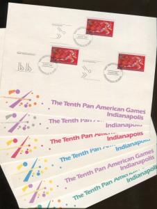 1987 The Tenth Pan American Games Indianapolis Stamped Post Card Set of 11