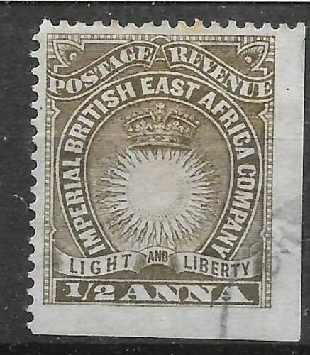 BRITISH EAST AFRICA SG4 1890 ½a DULL BROWN USED CORNER STAMP 