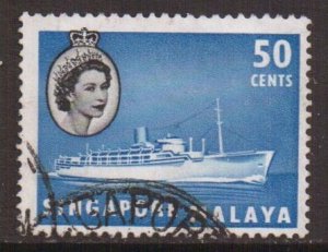 Singapore   #39   used   1955  ships  50c