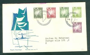 Greenland.1963 FDC Cachet Kayak.Department Store Magasin:Northern Light 5 Stamp