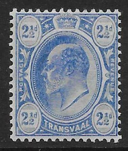 TRANSVAAL SG276 1909 2½d BRIGHT BLUE MTD MINT