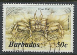 Barbados  SC # 651  Used wmk 373 Crown CA  Ghost Crab    SG 772B  - See scan