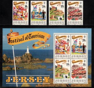 JERSEY 1990 Festival of Tourism; Scott 536-39, 539a, SG 521-25; MNH