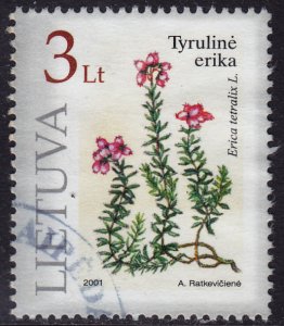 Lithuania - 2001 - Scott #694 - used - Flower