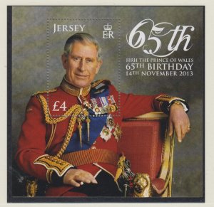 Jersey 2013, ' Charles 65th Birthday.  miniature Sheet unmounted mint NHM