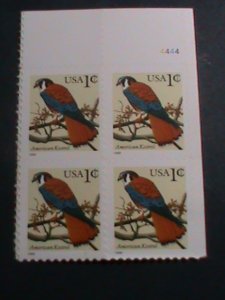 ​UNITED STATES-1990-SC#2477 LOVELY BEAUTIFUL  BIRD MNH PLATE BLOCK OF 4 VF