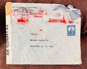 D)1941, COLOMBIA, CIRCULATED LETTER FROM COLOMBIA TO USA, AIR MAIL, EXAMINED,