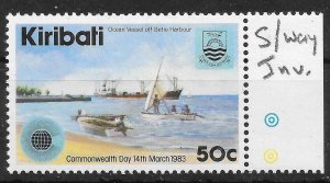 KIRIBATI SG199w 1983 COMMONWEALTH DAY 50c WITH WATERMARK READING UP MNH (r)