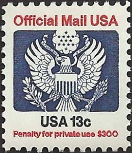 # O129 MINT NEVER HINGED EAGLE HOLDING ARROWS AND BRANCH